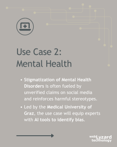 Slide about CLAIM use case 2: mental health
