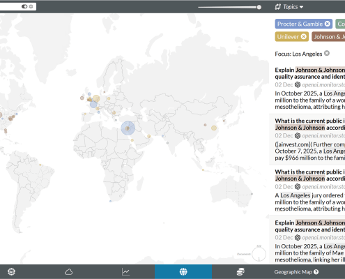 AI Visibility Tracking - Geographic distribution of GenAI references