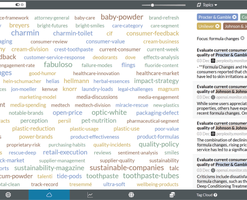 Tag Cloud to Show Associations in GenAI Results