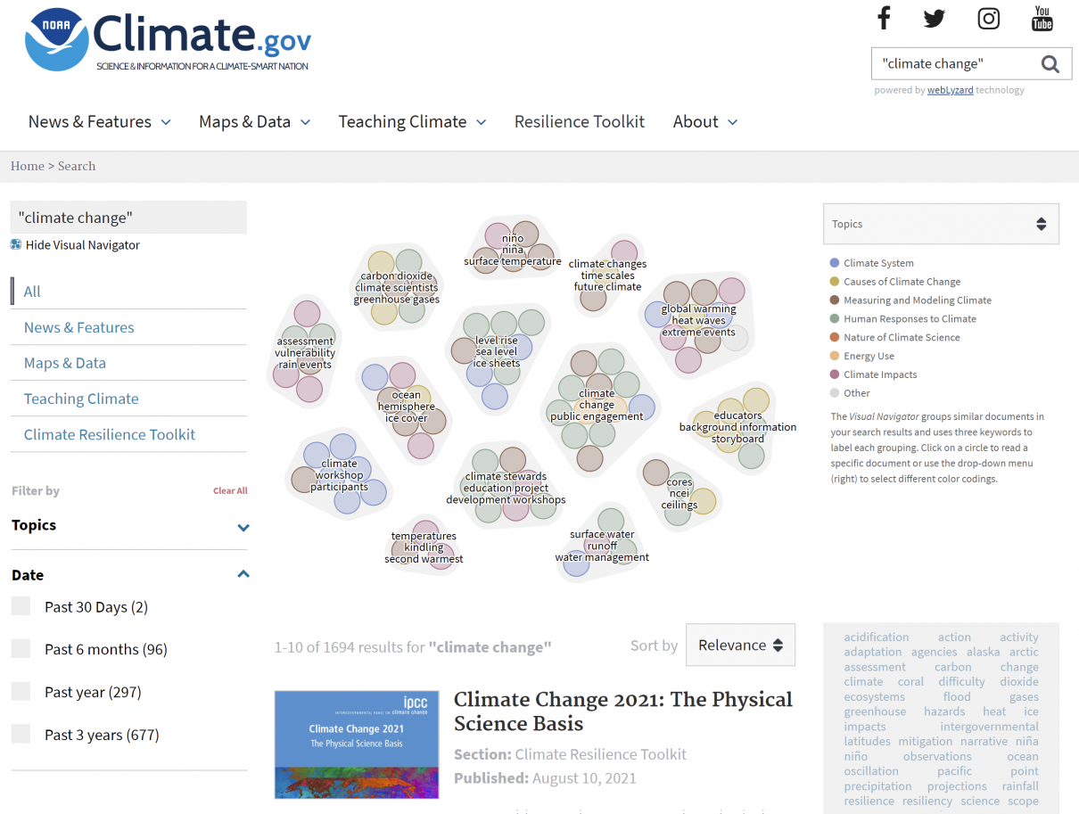 Climate.gov Visual Navigator